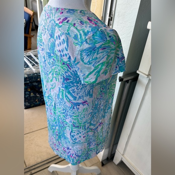 Lilly Pulitzer Etta V-neck Top Amethyst Tint Craysea - Picture 2 of 10